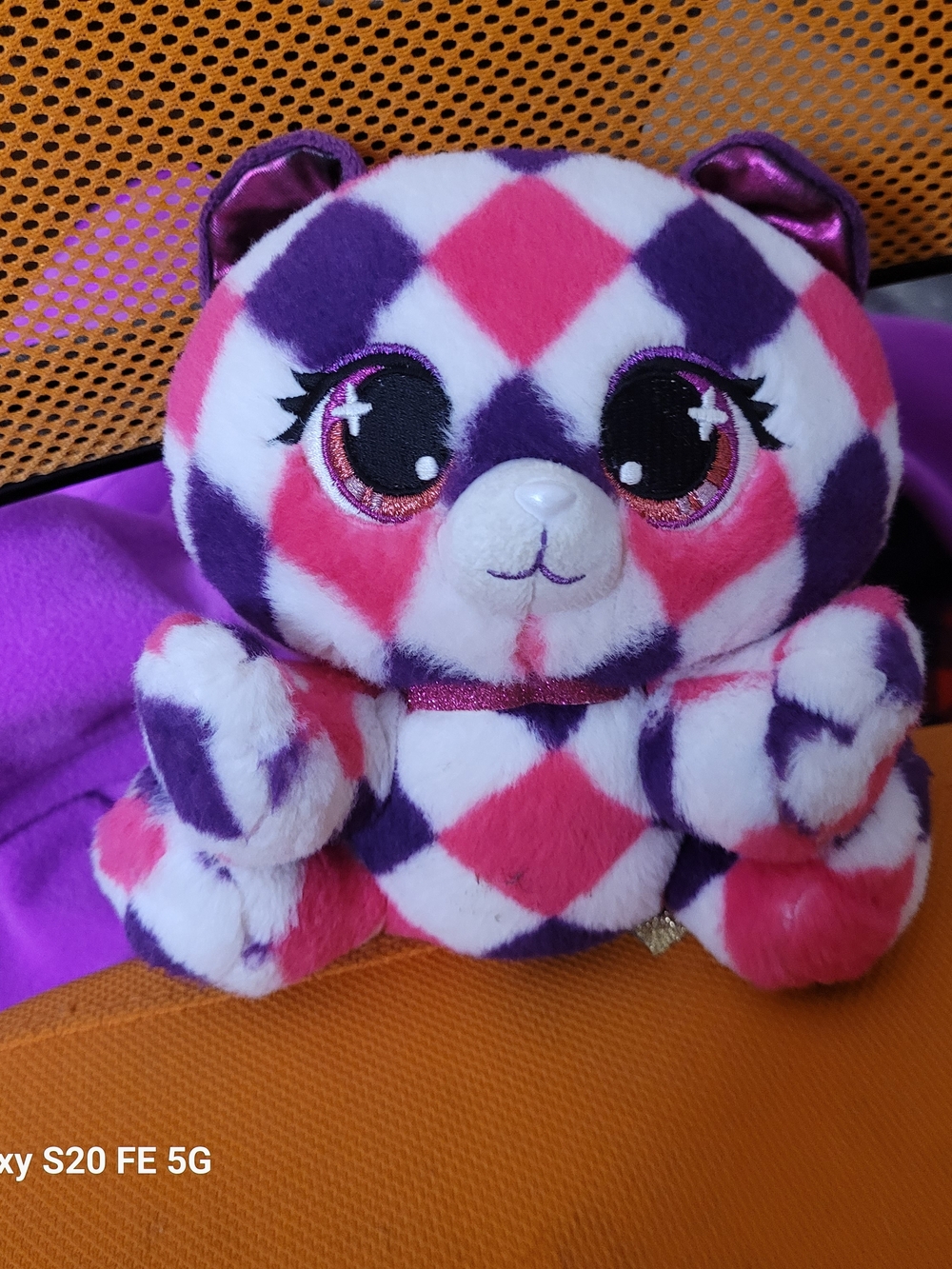 Small Checkered Bear Stuffed Animal